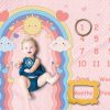 پارچه ماهگرد نوزاد طرح رنگین کمان الپی کیدز LPKids
