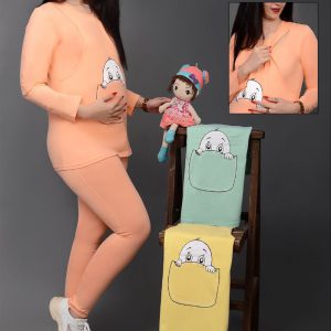 بلوز آستین کوتاه با شلوار سبزآبی طرح نی نی آناندا Ananda