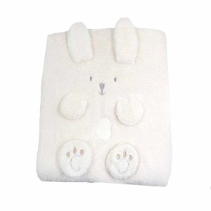 پتو پولیشی کلاهدار طرح خرگوش بیبی فورلایف Baby4life