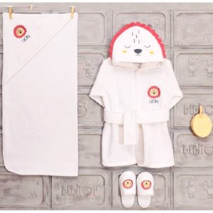 ست حوله و لیف چهار تکه طرح شیر ببیتوف Bebitof