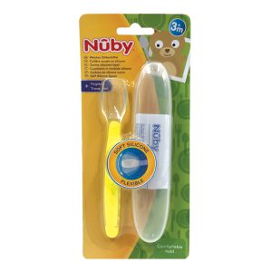 قاشق سیلیکونی محفظه دار 555 نابی Nuby