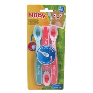 قاشق حرارتی رنگی سه عددی 5235 نابی Nuby