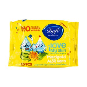دستمال مرطوب نرم کننده و پاک کننده 20 عددی دافی Dafi