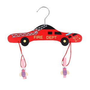 جالباسی چوبی طرح دار با گیره عروسکی