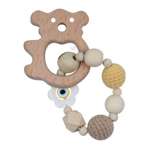 دندان گیر چوبی طرح حیوانات لوکس ببتو Bebetto