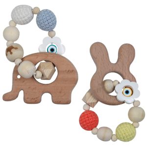 دندان گیر چوبی طرح حیوانات لوکس ببتو Bebetto