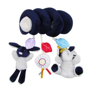 آویز مارپیچ فیل طوسی سورمه ای کنزا Kenza