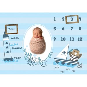 پارچه ماهگرد نوزاد طرح خرس ملوان الپی کیدز LPKids