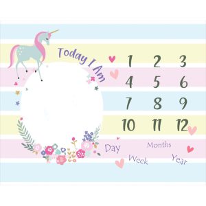 پارچه ماهگرد نوزاد طرح اسب تک شاخ الپی کیدز LPKids