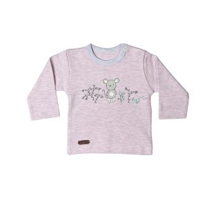 بلوز آستین بلند طرح موش برگ سبز Barge Sabz