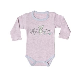 زیر دکمه دار آستین بلند طرح موش برگ سبز Barge Sabz