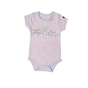 زیر دکمه دار آستین کوتاه طرح موش برگ سبز Barge Sabz