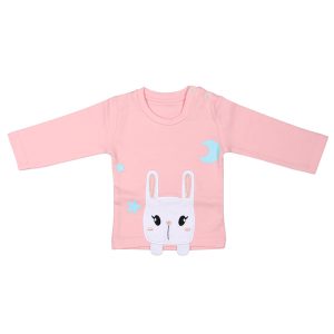 بلوز آستین بلند طرح خرگوش تکه دوزی برگ سبز Barge Sabz