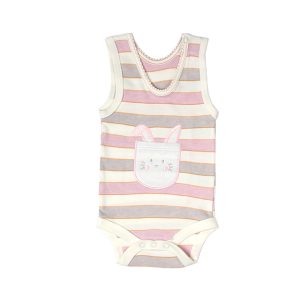 رکابی زیر دکمه دار راه راه خرگوش برگ سبز Barge Sabz