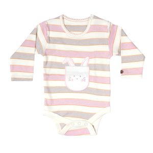 زیر دکمه دار آستین بلند طرح راه راه خرگوش برگ سبز Barge Sabz