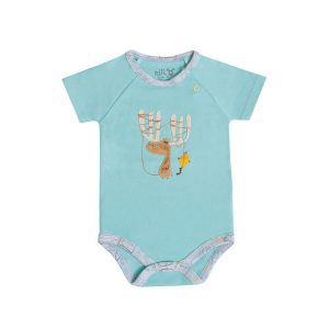 زیر دکمه دار آستین کوتاه طرح گوزن نیلی Nili