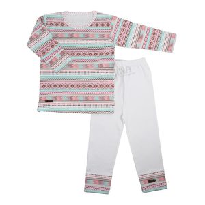 ست بلوز آستین بلند با شلوار طرح جاجیم تیک تاک Tik Tak