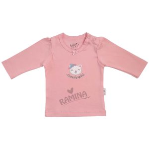 بلوز آستین بلند طرح لاولی صورتی نیلی Nili