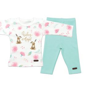 ست بلوز آستین بلند با شلوار طرح دو خرگوش تیک تاک Tiktak