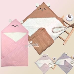 پتو کلاهدار خزدار طرح خرگوش Baby Niik