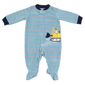 سرهمی پسرانه جورابدار راه راه آبی طرح بیل مکانیکی کارترز Carters