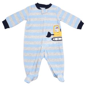 سرهمی پسرانه جورابدار راه راه طرح بیل مکانیکی کارترز Carters