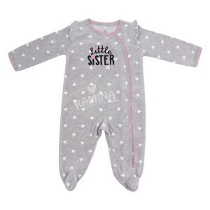 سرهمی دخترانه جورابدار طوسی طرح sister کارترز Carters