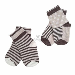 جوراب نوزاد 2 عددی کرم کارامل Caramell