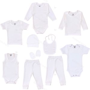 ست لباس نوزاد سفید 10 تکه بیبی فورلایف