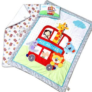 سرویس خواب سه تکه طرح اتوبوس حیوانات کد 2001 بیبی فورلایف Baby4life