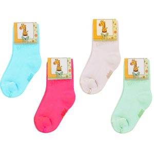 جوراب رنگی ساده مچدار 3 تا 6 ماه جام جم