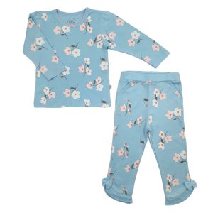 ست بلوز آستین بلند با شلوار طرح لاولی نیلی Nili