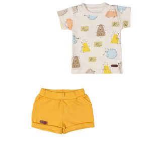 بلوز آستین کوتاه با شلوارک طرح جوجه تیغی تیک تاک Tik Tak