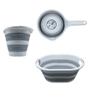 سرویس وان حمام آکاردئونی 3 تکه لوکس طوسی Baby Love