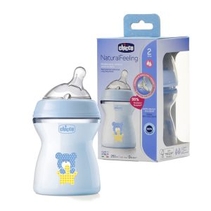 شیشه شیر نچرال 250 میل 2+ ماه چیکو Chicco