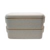 ظرف غذای گیاهی بامبو 2 طبقه با قاشق و چنگال لانچ باکس Lunch Box