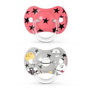 پستانک بادامی 18+ ماه 2 عددی طرح فضایی سواوینکس Suavinex