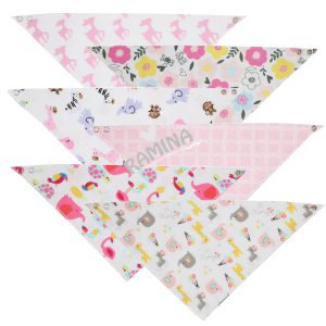 پیشبند سه گوش طرح دار نوزادی دخترانه