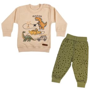 ست بلوز آستین بلند و شلوار طرح دایناسور کوکالو Cocalo