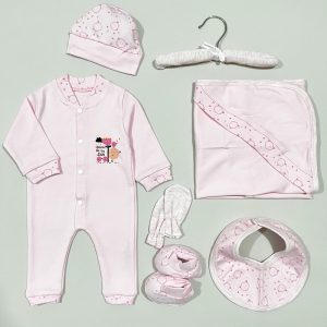 ست لباس بیمارستانی نوزادی 7 تکه طرح پرنده مادرکر