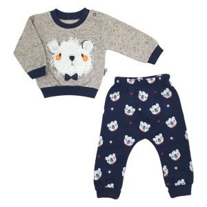 ست بلوز آستین بلند و شلوار نوزادی پسرانه خرس جنتلمن Baby hi