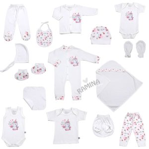 ست 15 تکه بیمارستانی نوزاد طرح یونیکورن دامون بیبی Damon baby