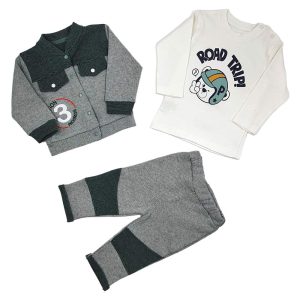 ست کت شلوار و بلوز آستین بلند پسرانه سبز carnaval