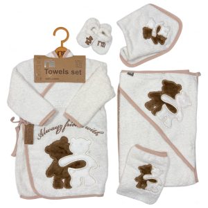 ست حوله نوزادی 5 تکه طرح دو دوست مادرکر Mothercare