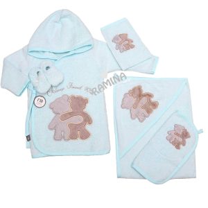 ست حوله نوزادی 5 تکه دخترانه طرح دو دوست مادرکر Mothercare