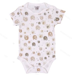 زیر دکمه دار آستین کوتاه نوزاد طرح فیل بیبی فورلایف