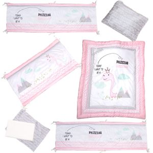 سرویس روتختی نوزاد دخترانه 7 تکه طرح دایناسور پلی گرو Playgro