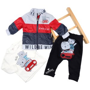 ست سویشرت، بلوز و شلوار پسرانه طرح خرس قرمز Donino