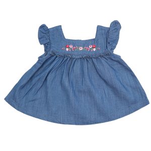 سارافون لی نوزادی دخترانه با یقه مستطیلی