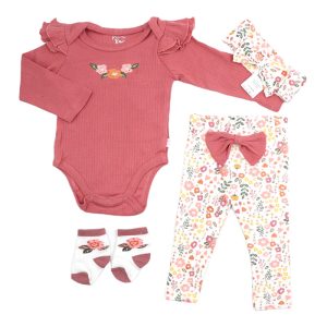 ست لباس زیر دکمه ای با شلوار دخترانه طرح گلدار Princess rose